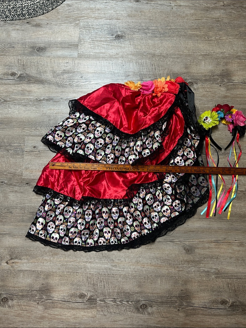 Adult Halloween Costume- Day of the Dead/Sugar Skull with Matching Headband! - Picture 6 of 9